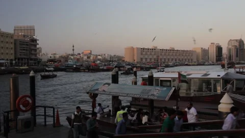 Dubai Creek In The Evening Stock-Footage 1160052
