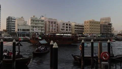 Dubai Creek In The Evening Stock-Footage 1160092