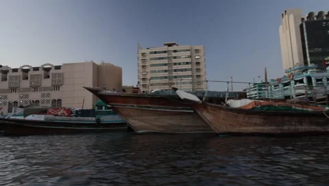 Dubai Creek In The Evening Stock-Footage 1173678