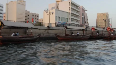 Dubai Creek In The Evening Stock-Footage 1644421