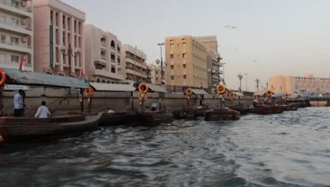 Dubai Creek In The Evening Stock-Footage 1644440