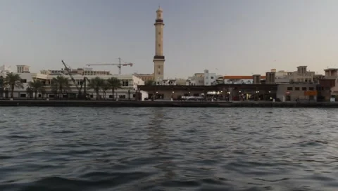 Dubai Creek In The Evening Stock Footage 1661019