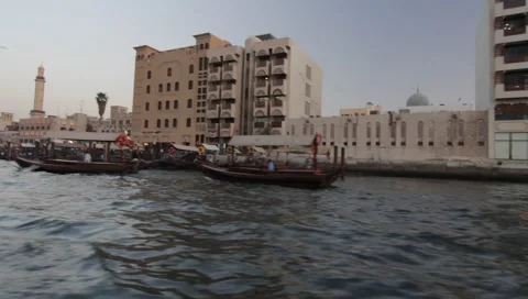 Dubai Creek In The Evening Stock-Footage 1667283