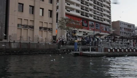 Dubai Creek In The Evening Stock Footage 1668759