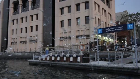 Dubai Creek In The Evening Stock Footage 1671003
