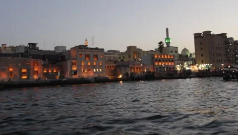 Dubai Creek In The Evening Stock-Footage 1688088
