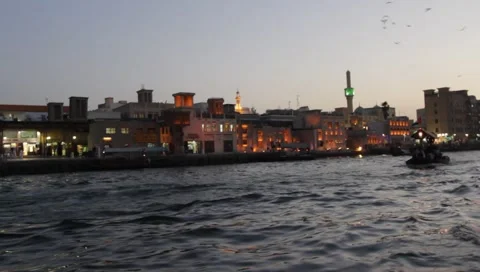 Dubai Creek In The Evening Video stock 1692415