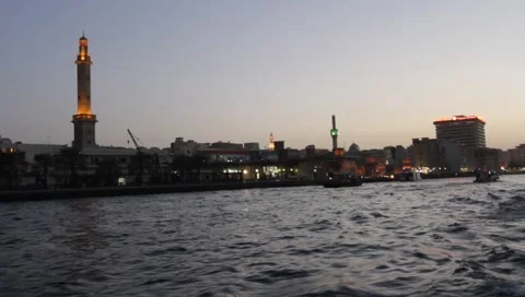 Dubai Creek In The Evening Stock-Footage 1697622