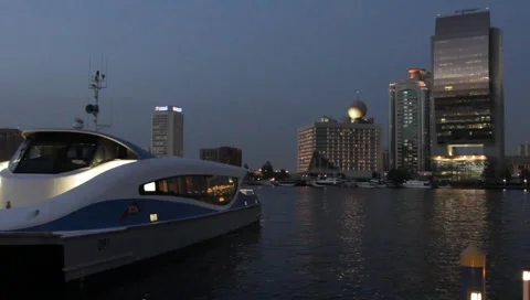 Dubai Creek In The Evening Stock Footage 3779164