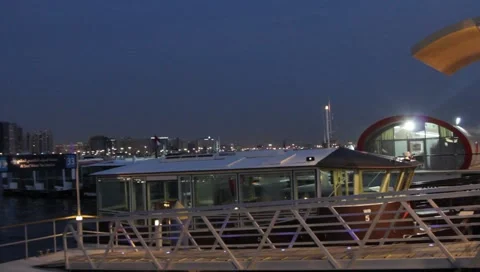 Dubai Creek In The Evening Stock Footage 3779268