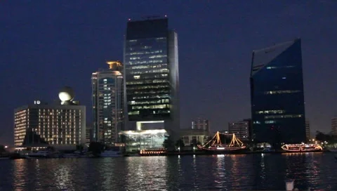 Dubai Creek In The Evening Video stock 3980077