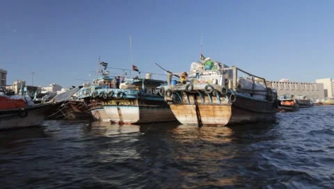 Dubai Creek Stock Footage 1118122