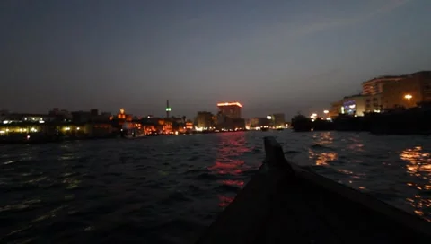Dubai Creek By Night Video stock 1101474