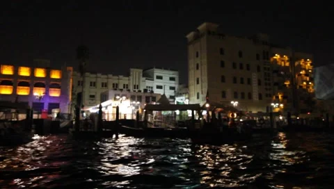 Dubai Creek By Night Video stock 1101737