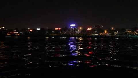 Dubai Creek By Night Stock Footage 1102121
