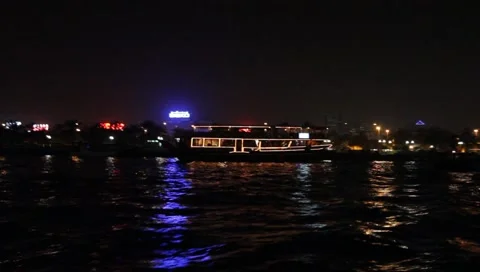 Dubai Creek By Night Stock Footage 1102248