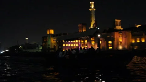 Dubai Creek By Night Video stock 1102457