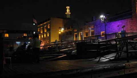 Dubai Creek By Night Stock Footage 1102486