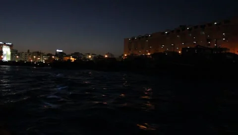 Dubai Creek By Night Stock Footage 1180847