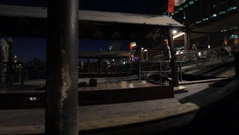 Dubai Creek By Night Stock Footage 1180958