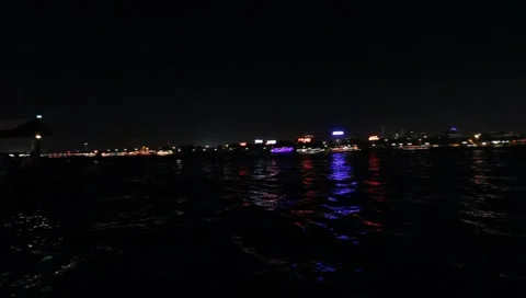 Dubai Creek By Night Stock Footage 1180972