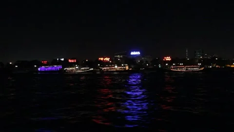 Dubai Creek By Night Stock Footage 1180994