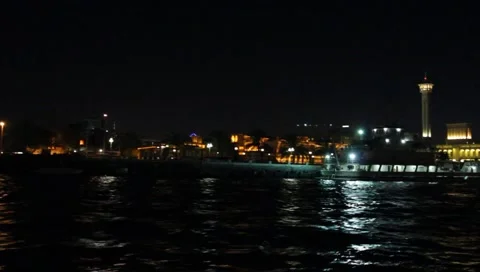 Dubai Creek By Night Stock Footage 1181023