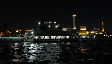 Dubai Creek By Night Stock Footage 1181047