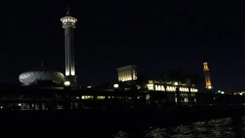 Dubai Creek By Night Stock Footage 1181091