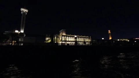 Dubai Creek By Night Stock Footage 1181113