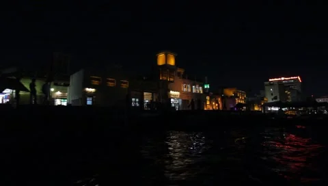 Dubai Creek By Night Stock-Footage 1181184
