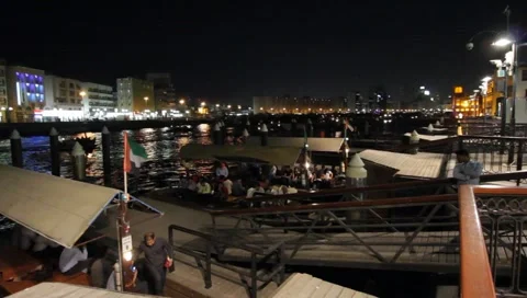 Dubai Creek By Night Video stock 1181571