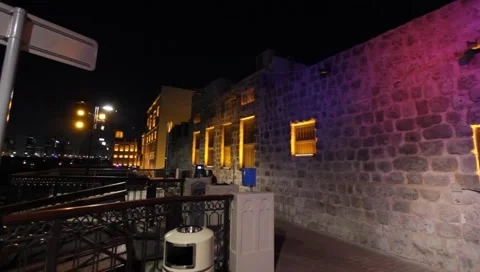 Dubai Creek By Night Stock Footage 1181820