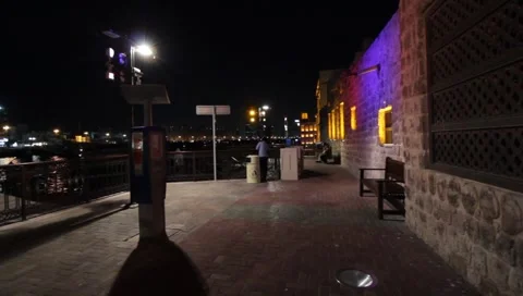 Dubai Creek By Night Stock Footage 1181849