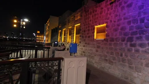 Dubai Creek By Night Stock Footage 1182101