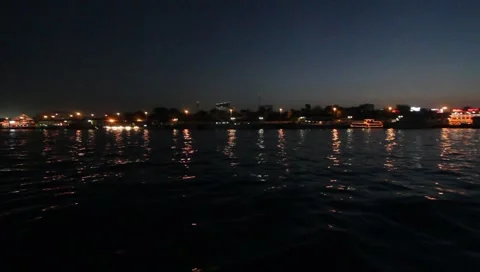 Dubai Creek By Night Video stock 1730891