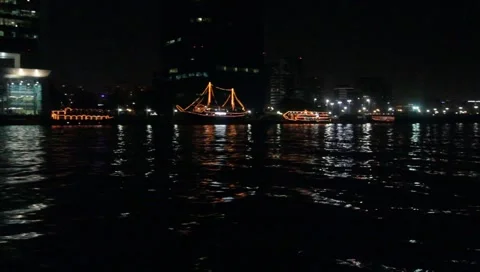 Dubai Creek By Night Stock-Footage 1761873