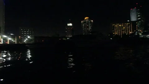 Dubai Creek By Night Stock Footage 1798976