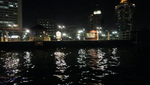 Dubai Creek By Night Stock Footage 1802637