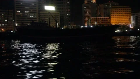 Dubai Creek By Night Stock Footage 1805905