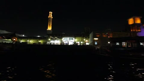 Dubai Creek By Night Stock-Footage 1806294