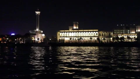 Dubai Creek By Night Stock-Footage 1807627
