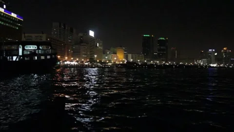 Dubai Creek By Night Video stock 1807681