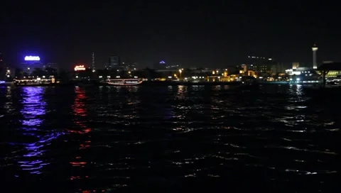 Dubai Creek By Night Video stock 1807803