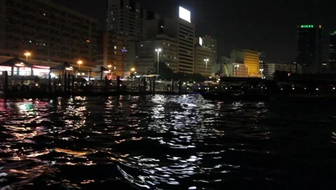 Dubai Creek By Night Stock Footage 1807837