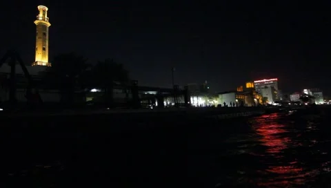 Dubai Creek By Night Stock Footage 1807979