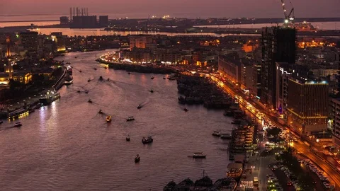Dubai Creek Time Lapse Stock Footage 81152503