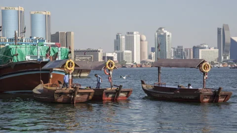 Dubai Creek Timelapse 4K Stock Footage 239507432
