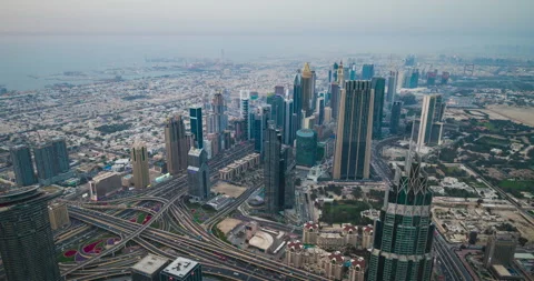 Dubai day to night time lapse Stock Footage 171984689