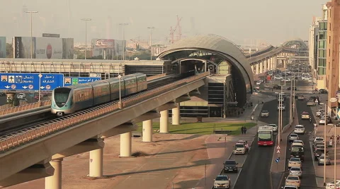 Dubai Downtown Sunset Stock Footage 55513277